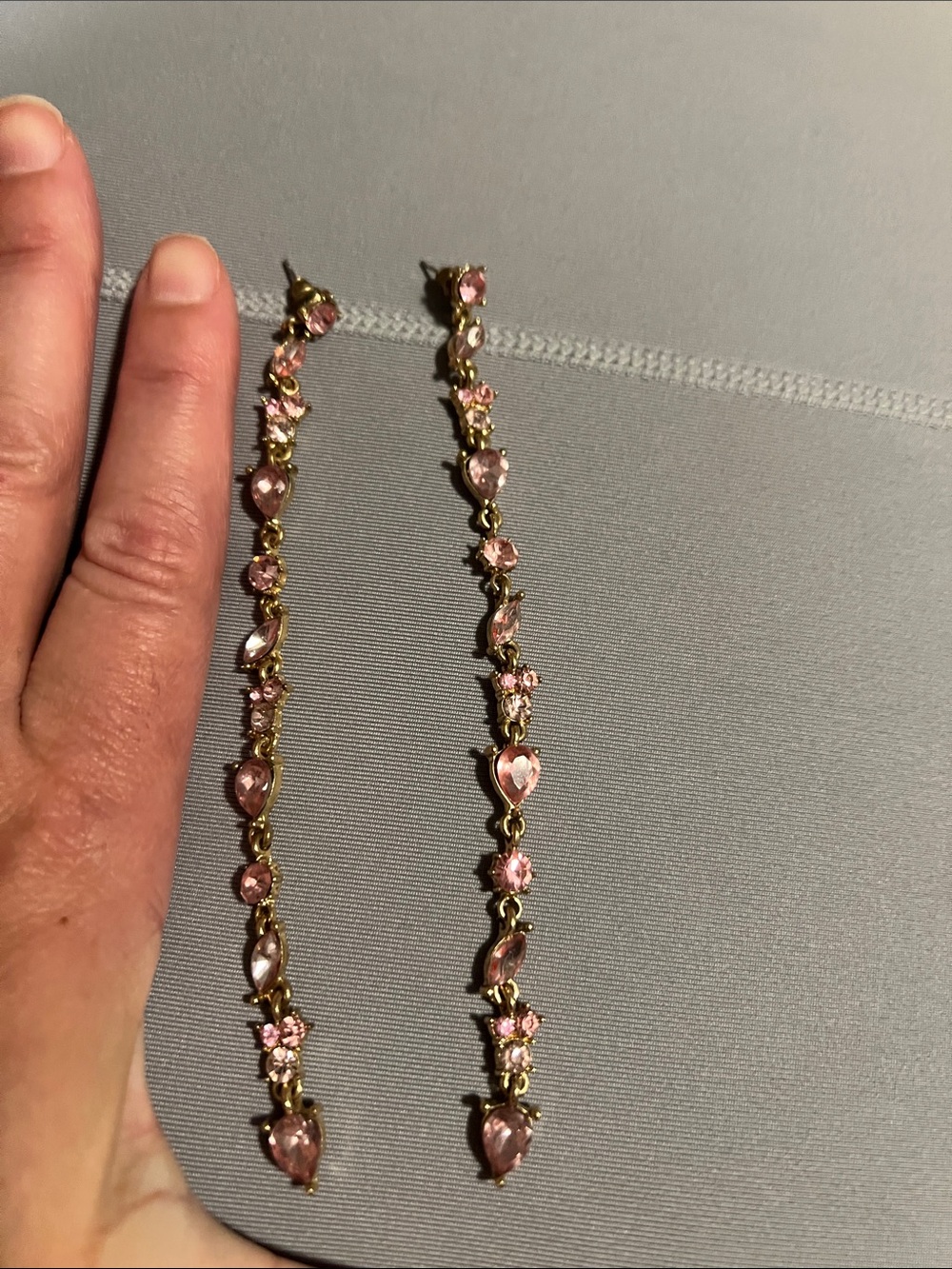 Gold-Tone Pink Crystal Drop Earrings - Women Jewelry
